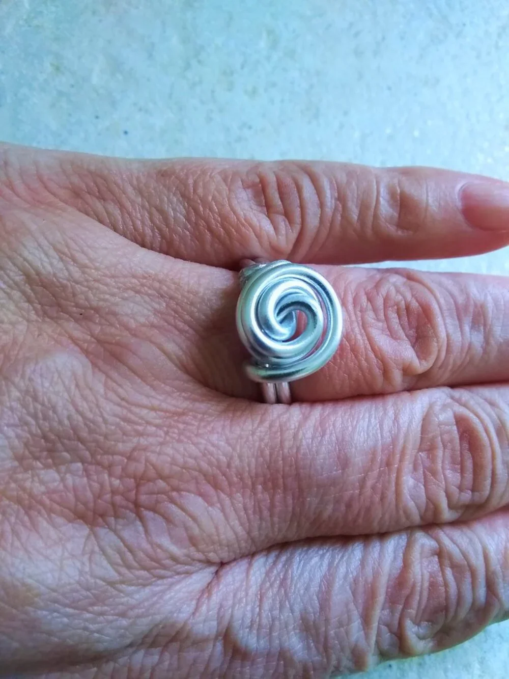 Handmade & Custom Sized for You! Super Thick Silver Alu Wire Ring - Boho Chic!